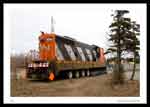 Engine 900 from the CNR (Newfoundland) railway ready for transport from St. John's to Clarenville.