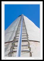 6051 - An exhaust stack at a hospital.  I estimate the stake to be about 55 m (180 ft) high.  There are approx. 130 steps and the first one is about 10 meters above the ground.