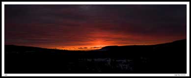 Sunrise from our patio in Logy Bay, 2006-02-04