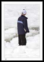 Walking on the sea ice at Outer Cove